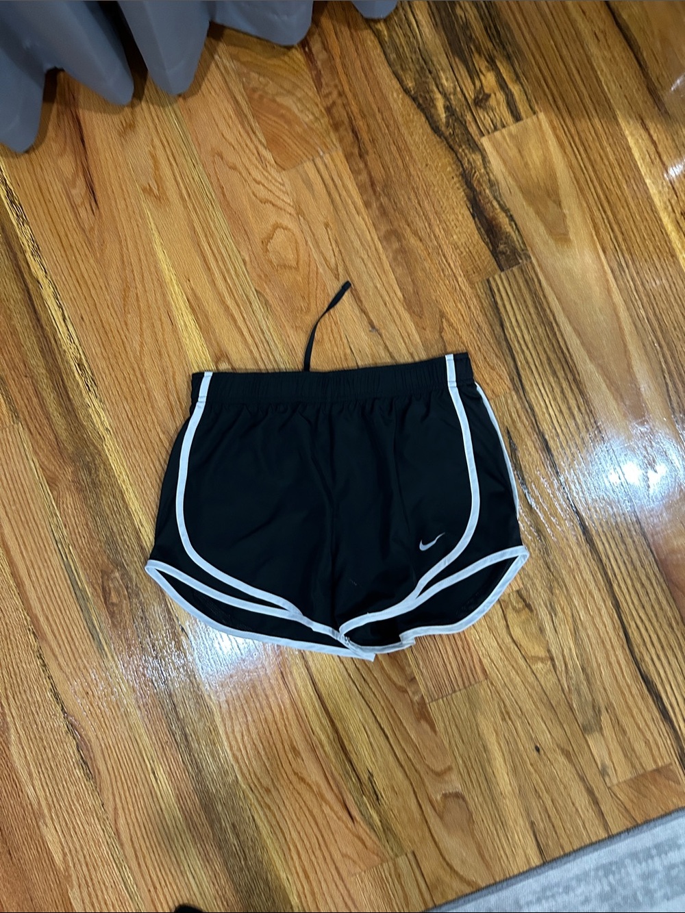 Nike Women's Black Running Shorts with White Piping